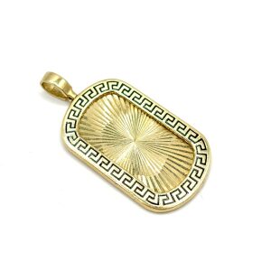 10k Yellow Gold Versace Style Sunburst Pendant