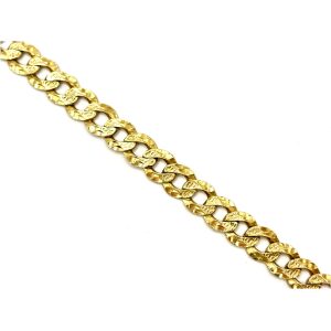 10k 26" Yellow Gold Curb Link Style Textured Chain