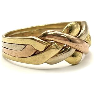 18k Yellow Gold Puzzle Ring Size 6.5
