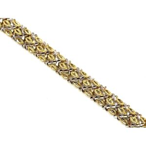 14k Two-Tone Gold Custom Link Bracelet