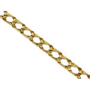 10k 9" Yellow Gold Box Link Textured Bracelet