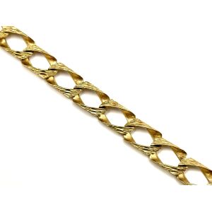 10k 8" Yellow Gold Textured Curb Link Bracelet
