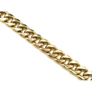 10k 9" Yellow Gold Hollow Large-Link Curb Link Bracelet