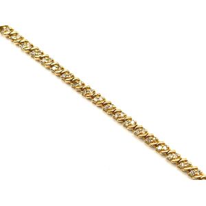 14k 7" Yellow Gold Tennis Bracelet - Inlaid Diamonds