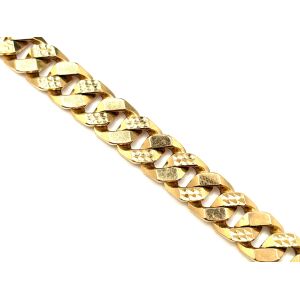 18k Rose Gold Textured Cuban Link Bracelet