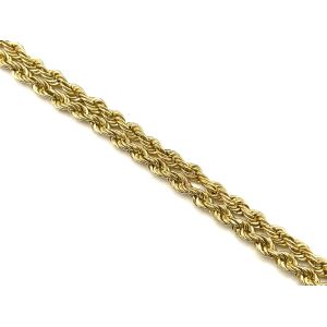 14k 7.5" Yellow Gold Double Rope Link Bracelet