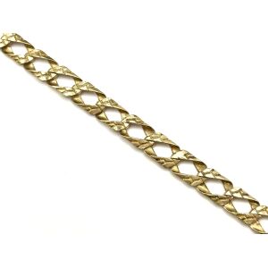 10k Yellow Gold Textured Curb Link Bracelet