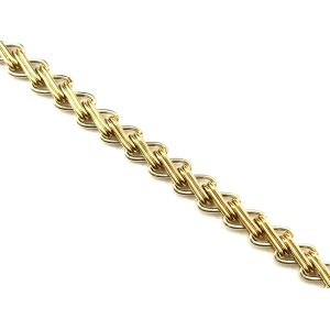 14k 7" Two-Tone Gold Diagonal Loop Byzantine Bracelet