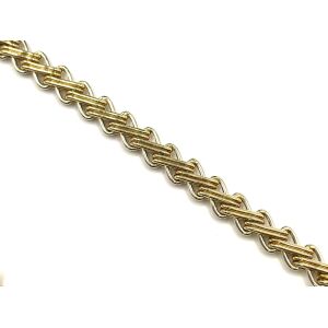 14k 16" Two-Tone Gold Diagonal Loop Byzantine Necklace
