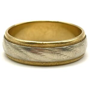 10k Two-Tone Gold Men's Band Style Ring - Size 11