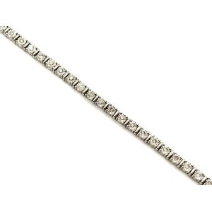 10k 7" White Gold Tennis Bracelet with Diamond Chips