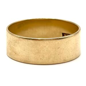 14k Yellow Gold Men's Wide Band Style Ring - Size 12