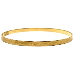 14k Yellow Gold Bangle - Textured Surface