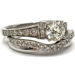 14k White Gold Glacier Fire Diamond Bridal Set - Includes Appraisal & Paperwork