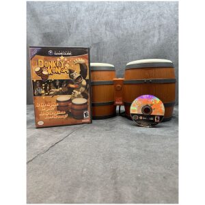 Donkey Konga with Nintendo Gamecube Donkey Kong Bongo Controller