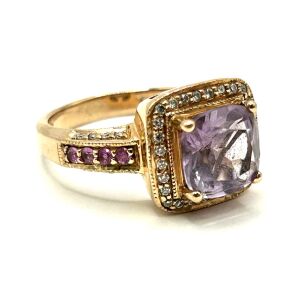 14k Rose Gold Le Vian Sapphire Ring - Large Pink Sapphire Centre Stone