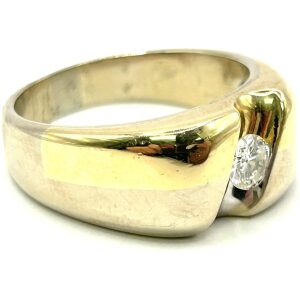 14k Two-Tone Gold Men's Diamond Ring