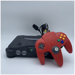 Nintendo 64 Console With Jumper Pak and Third Party Red Controller