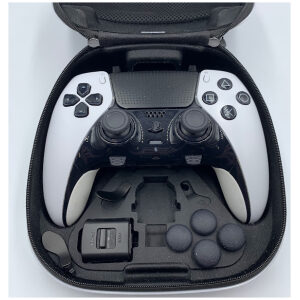 Sony PlayStation 5 Dualsense Edge Controller *White & Black* w/Case, 2x Half Dome Back Buttons, 2x Lever Back Buttons, Connector Housing
